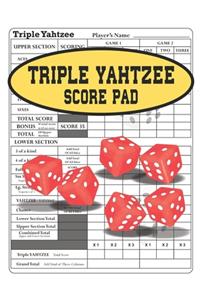 Triple Yahtzee Score Pad