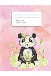 Panda Bear Composition Book College Ruled