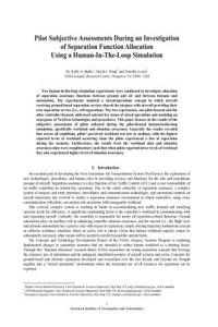 Pilot Subjective Assessments During an Investigation of Separation Function Allocation Using a Human-In-The-Loop Simulation