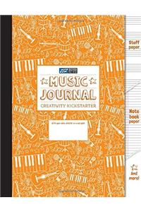 Music Journal and Creativity Kickstarter (Orange): Staff Paper, Manuscript Paper, Notebook Paper For Notes Lyrics and Music, Songwriting, Creative ... Music Method (8.5x11) (80 pages): Volume 2