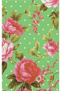 Vintage Rose Pastel Green Polka Dot Notebook
