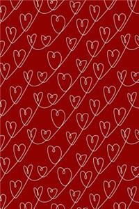Bullet Journal Notebook White Scribbly Hearts Pattern 2