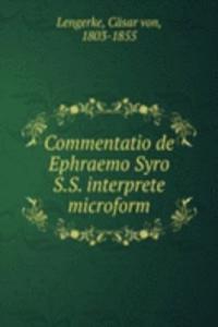 COMMENTATIO DE EPHRAEMO SYRO S.S. INTER
