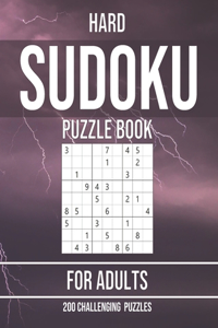 Hard Sudoku Puzzle Book for Adults - 200 Challenging Puzzles