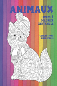 Livres à colorier Zentangle - Conceptions anti-stress - Animaux
