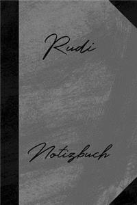 Rudi Notizbuch: Kariertes Notizbuch mit 5x5 Karomuster für deinen Vornamen