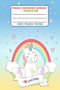 Composition Notebook Grades K-2 I Unicorn
