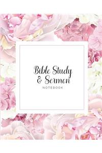 Bible Study and Sermon Notebook: Pink Flowers