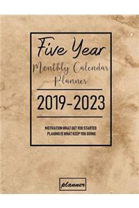 2019-2023 Five Year Monthly Calendar Planner