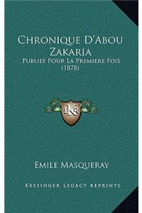 Chronique D'Abou Zakaria