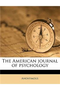 American journal of psycholog, Volume 33