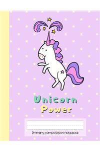 Unicorn Power Primary composition notebook