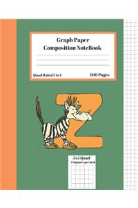 Graph Composition Notebook 5 Squares per inch 5x5 Quad Ruled 5 to 1 100 Sheets