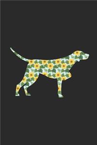 Hunting Dog With Seamless Sunflower