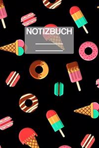 Notizbuch A5 Muster Süssiegkeiten Donuts Eis