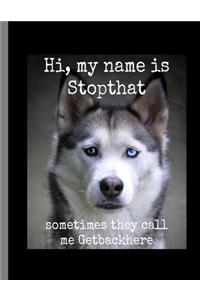 Hi, My Name Is Stopthat Sometimes They Call Me Getbackhere