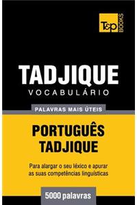 Vocabulário Português-Tadjique - 5000 palavras mais úteis