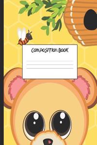 Composition Book: Honey Bear, 200 Pages, College Ruled (7.44 X 9.69)