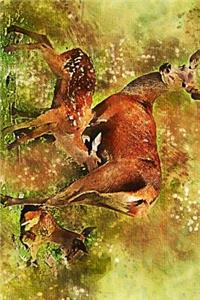 Watercolor of a Deer and Two Fawns Journal