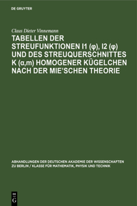 Tabellen Der Streufunktionen I1 (φ), I2 (φ) Und Des Streuquerschnittes K (α, M) Homogener Kügelchen Nach Der Mie'schen Theorie