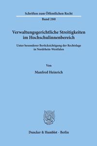 Verwaltungsgerichtliche Streitigkeiten Im Hochschulinnenbereich,