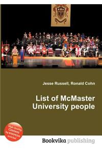 List of McMaster University People