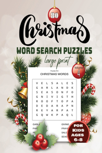 80 christmas word search puzzle for Kids ages 6-8 Larg print Volume 4