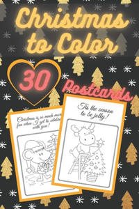 Christmas to Color Postcards