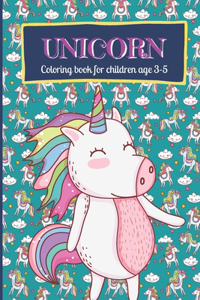 Unicorn coloring book for children ages 3-5