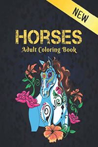 New Horses Adult Coloring Book