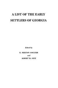 List of the Early Settlers of Georgia