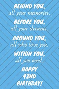 Behind You All Your Memories Before You All Your Dreams Happy 42nd Birthday