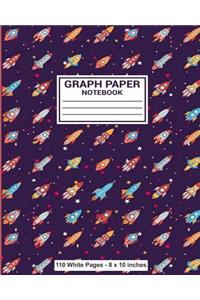 Graph Paper Notebook 110 White Pages 8x10 inches