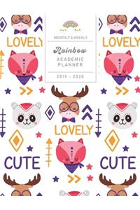 Monthly & Weekly Rainbow Academic Planner 2019 - 2020