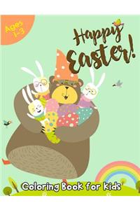 Happy Easter Coloring Book for Kids Ages 1-3