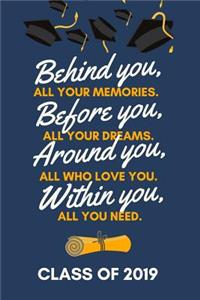 Behind You, All Your Memories. Before You, All Your Dreams.