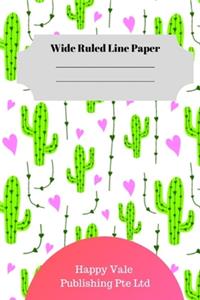 Cute Cactus Theme Wide Ruled Line Paper