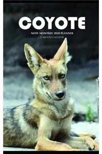 Coyote Note Monthly 2020 Planner 12 Month Calendar
