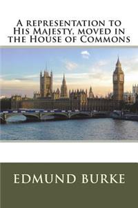 A representation to His Majesty, moved in the House of Commons