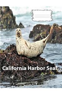 California Harbor Seal on Cover wideruledlinepaper Composition Book