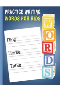Practice Writing Words for Kids