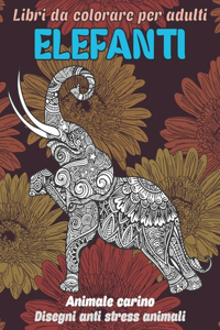 Libri da colorare per adulti - Disegni Anti stress Animali - Animale carino - Elefanti