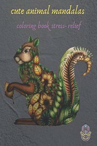cute animal mandalas coloring book stress- relief