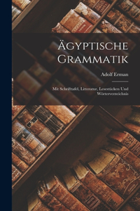 Ägyptische Grammatik: Mit Schrifttafel, Litteratur, Lesestücken Und Wörterverzeichnis