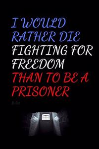 I Would Rather Die Fighting For Freedom Than To Be A Prisoner