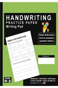 Handwriting Practice Paper Writing Pad