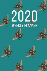 2020 Womens Weekly Planner - Beautiful Bee Design with Teal Cover
