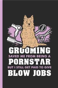 Grooming Saved Me from Being a Pornstar But I Still Get Paid to Give Blow Jobs: Notebook & Journal or Diary for Pink Dog Groomers, College Ruled Paper (120 Pages, 6x9)