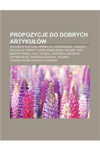 Propozycje Do Dobrych Artyku Ow