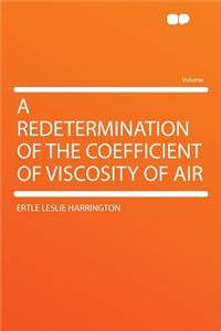 A Redetermination of the Coefficient of Viscosity of Air